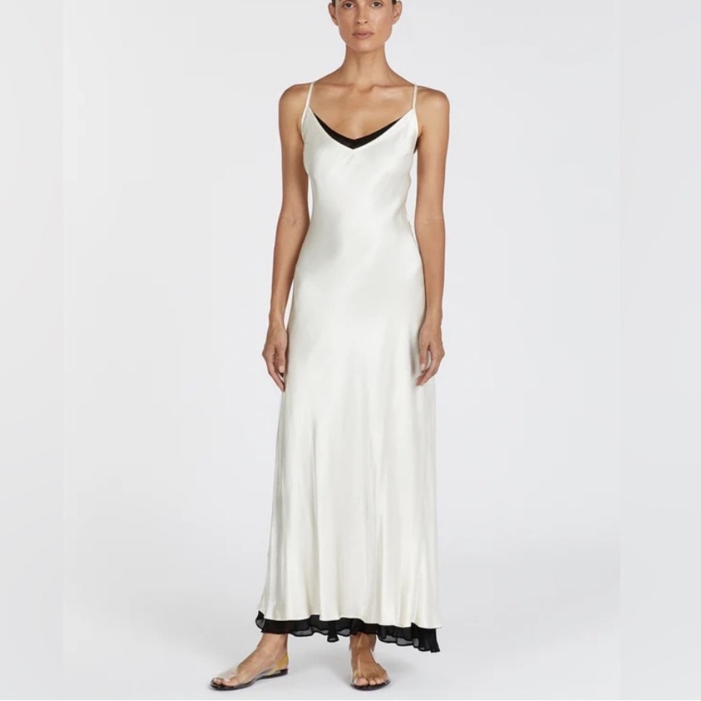 DISSH Fay Cream Satin VNeck Slip Dress